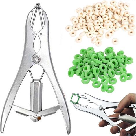 Ziegengummiring-Set, Gummiring-Schnappklemmen mit 150 Stück, 2 Ringgrößen