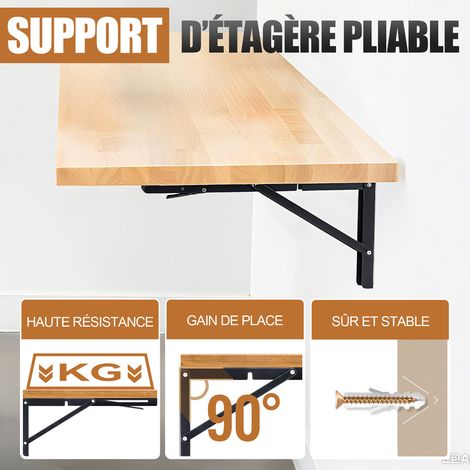 Lot de 2 consoles rabattables robustes HBL' pour table et étagère - 250 mm