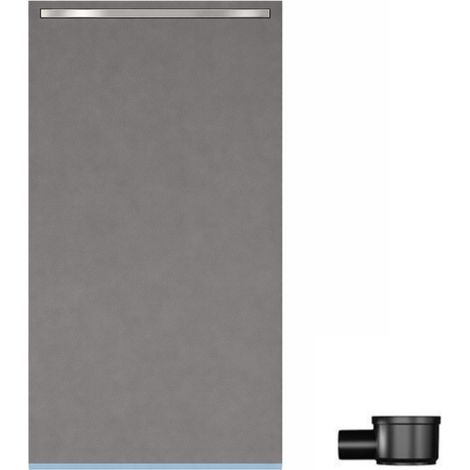 Receveur de douche à carreler 120 x 80 cm WEDI Fundo Riolito Neo avec écoulement horizontal + barrette de finition 70 cm