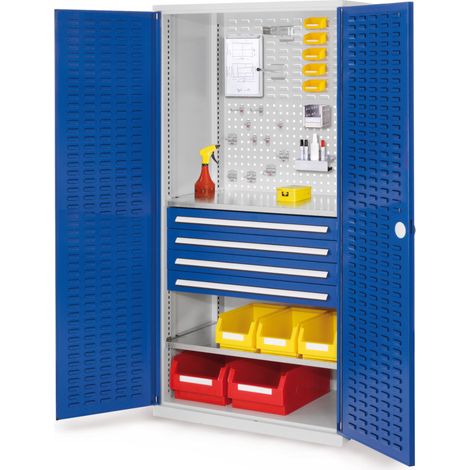 Kappes ®RasterPlan Schubladenschränke 1950x1000x600mm Schlitzplattentüren Modell 23 enzianblau
