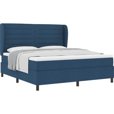 Maison Exclusive - Letto a molle con materasso Blu 180 x 200 cm Tessuto (1/5)