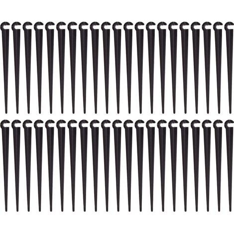 Piquets de support de tuyau d'irrigation Piquets de tuyau de support Outils de jardinage d'irrigation goutte à goutte en plastique,Convient pour tuyau d'irrigation en PVC de 47 mm , paquet de 100 (dia (1/5)