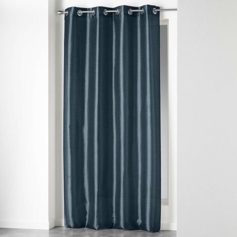 Rideau en shantung effet brillant 140 x 240 cm – Shana Marine (1/5)