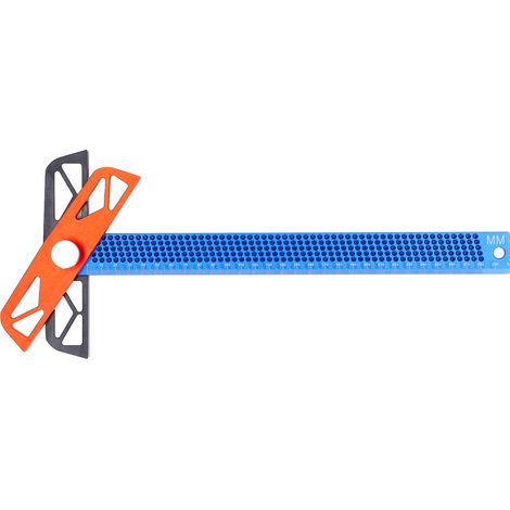 Aluminium-T-Nut-Lineal, 2 Längen, 300 mm, blau, verstellbares, flexibles Holzmarkierungswerkzeug mit 2 Rückplatten, Präzisions-Holzbearbeitung (1/5)