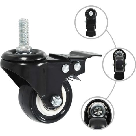 vidaXL Roulettes pivotantes avec freins 16 pcs 50 mm