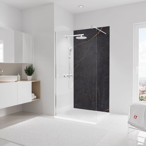 Schulte – Panneau mural de douche marbre anthracite cuivre 100 x 210 cm – Revêtement résistant à la chaleur jusqu'à 100°C – Installation facile