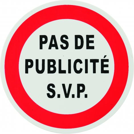 THIRARD - Disque de signalisation Pas de publicité, polystyrène rigide adhésif, Ø80mm - THIRARD (1/5)