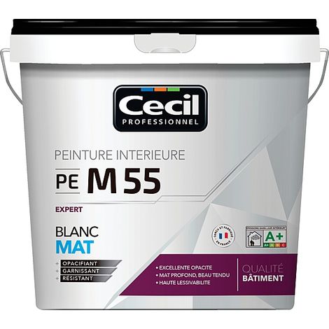 PEINTURE PROFESSIONNELLE M55 BLANC MAT 5L - V33 - CECIL - 118257