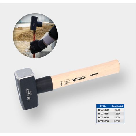 Brilliant Tools Massettes avec manche Hickory, 1 000 g (1/5)
