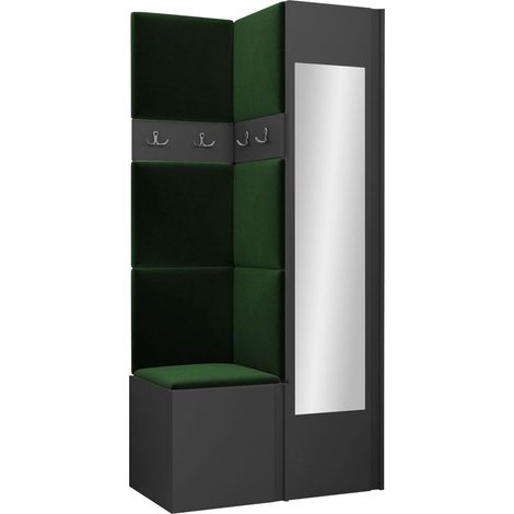 Conjunto para recibidor Pinis XXV, Manila 35, 186x82x46cm, Espejo, Aglomerado laminado, Tapiz, Montada en la pared, Colocada (1/5)