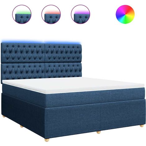 Maison Exclusive - Cama box spring con colchón tela azul 180x200 (1/5)
