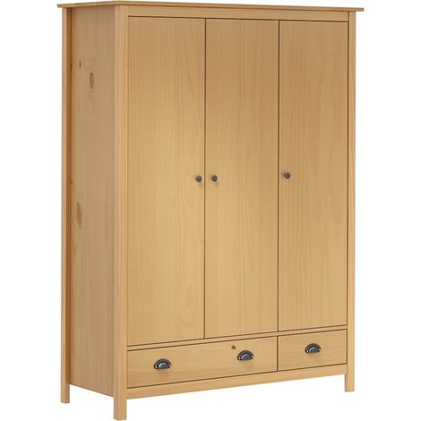 Maison Exclusive - Garde-robe à 3 portes Hill 127x50x170 cm Pin solide (1/5)