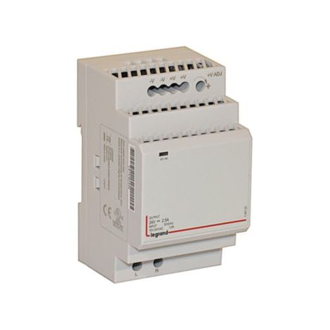 Alimentation modulaire à découpage monophasée entrée 100V à 240V et sortie 24V= - 60W - 2,5A - 3 modules - LEGRAND