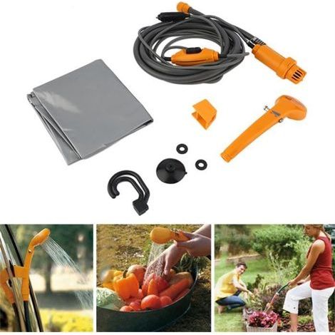 Douche de camping de jardin 12V + pompe submersible de voiture (1/4)
