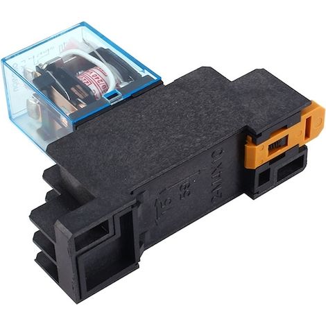 Relais de puissance HHC68A-2Z 10 A DPDT avec socle, 220 V AC, 8 broches, relais modulaire multicolore (1/5)