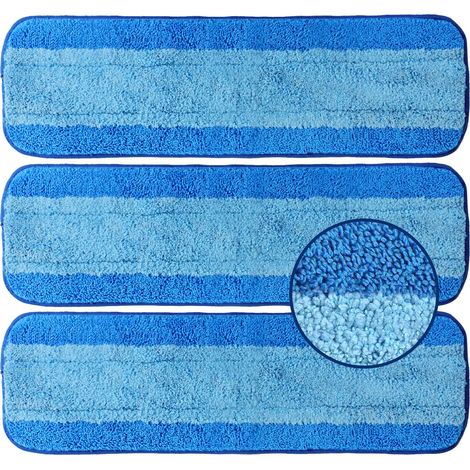 Set di 3 panni in microfibra Bona per la pulizia dei mop, panni in microfibra riutilizzabili per mop da 45 cm, panni di ricambio per la pulizia di parquet e pavimenti duri, lavabili in lavatrice
