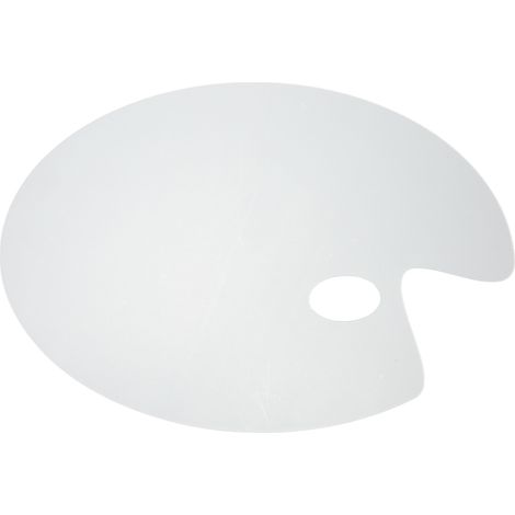 Palette de peinture ovale transparente épaisse, plateau mélangeur acrylique anti-colle avec trou pour pouce (1/5)