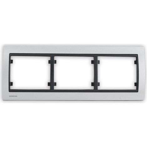 SIEMENS Plaque Triple Horizontale Texturé Silver Delta IRIS (1/2)
