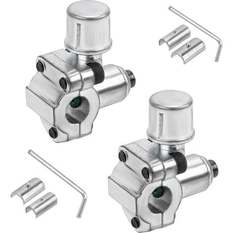 Lot de 2 valves de perçage BPV-31 et 2 clés hexagonales et 4 adaptateurs, robinet de ligne de réfrigérateur en métal pour tuyaux de réfrigérateur de 6,35 mm, 5/16", 3/8" de diamètre extérieur pour (1/4)