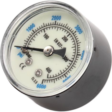 Manomètre de pression de CO2 6000 psi, filetage 1/8 NPT, manomètre d'air à double échelle, indicateur lumineux de dioxyde de carbone (1/5)