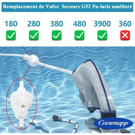 Remplacement de Valve de Secours G52 Po-laris Amélioré Compatible Zodiac 180 280 380 480 3900 Po-laris Pool Cleaners Pieces pour Vanne de recul po-laris(1PC)