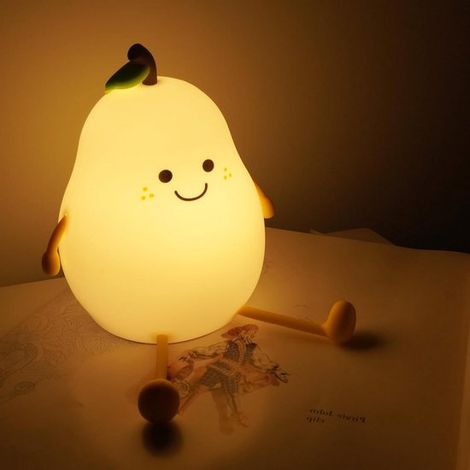 Luce notturna delicata per bambini con 7 colori, sensore touch e timer Lampada in silicone ricaricabile tramite USB-C