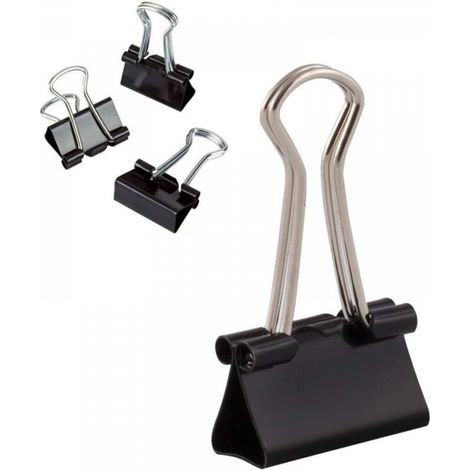 Pack de 40 Trombones - 19mm - Boîte de Trombones Multifonctions - Agrafes - Trombones à Dessin en Métal pour Notes - Papier à Lettres - Trombones Fournitures de Bureau - Noir (1/5)
