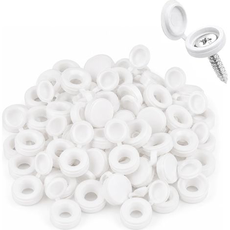 100pcs Cache-Vis M4, Cache Vis Blanc, Capuchons À Vis En Plastique Pliables (1/5)