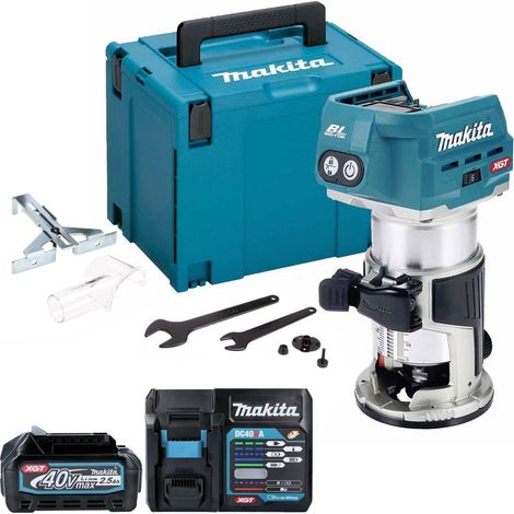 Makita RT001GZ20 40V XGT Cordless Brushless Router Trimmer + 1 x 2.5ah Battery (1/5)