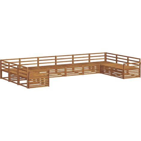 Sofa Sets 9 pcs Natural Solid Acacia Wood vidaXL (1/5)