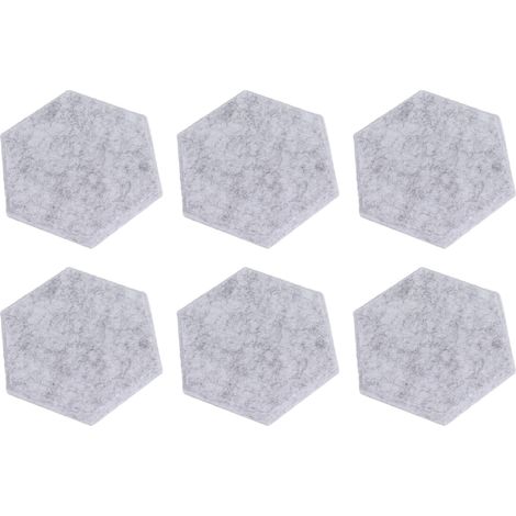 Packung mit 12 hochdichten, sechseckigen Akustikpaneelen, schallabsorbierend und schalldämmend mit abgeschrägten Kanten, 14 x 12 x 7 cm, hellgrau (1/5)