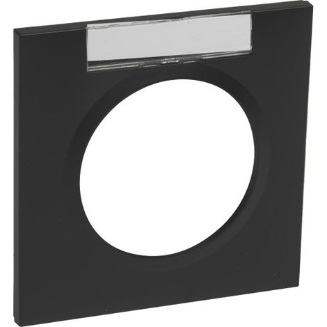 LEGRAND - PLAQUE 1 POSTE NOIR AVEC PORTE ETIQUETTE DOOXIE LEG600945