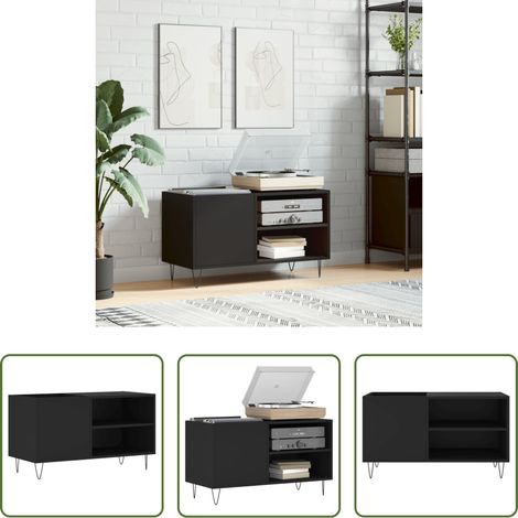 Vinylschrank - Plattenschrank Schwarz 85x38x48 cm Holzwerkstoff (1/5)