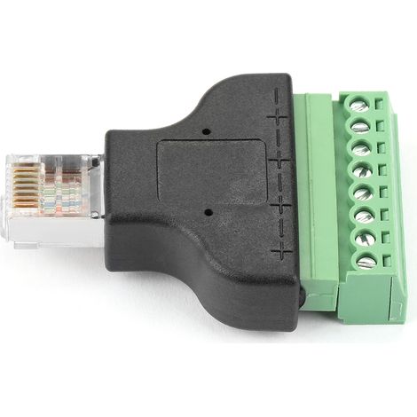 Adaptateur RJ45 Mâle vers Borne 8 Broches, Connecteur Ethernet 8P8C pour Câblage Numérique (1/5)