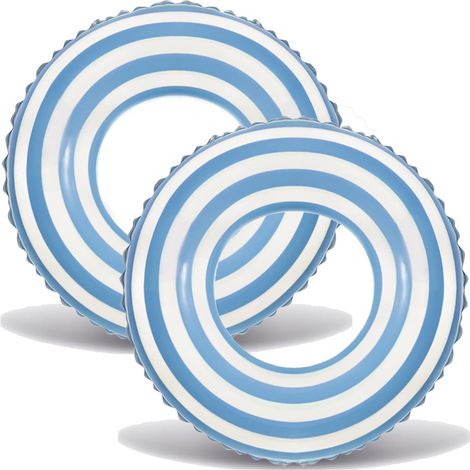 Bouée gonflable à rayures, 74 cm, pour adultes, pour piscine et plage, vacances d'été, accessoire flottant destiné aux activités nautiques récréatives.-AquaForge (1/5)