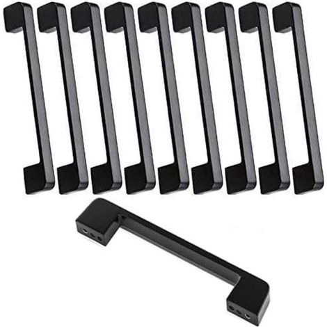10 Möbelgriffe, 160 mm Lochabstand – schwarze Küchentürgriffe, Stangengriffe, schwarze Küchengriffe, 160 mm (1/5)