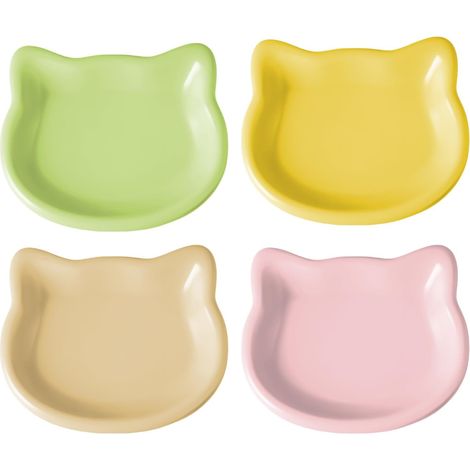 Lot de 4 gamelles peu profondes pour chaton - Gamelles peu profondes pour nourriture humide et sèche - Pour chatons et chats à pattes courtes (1/5)