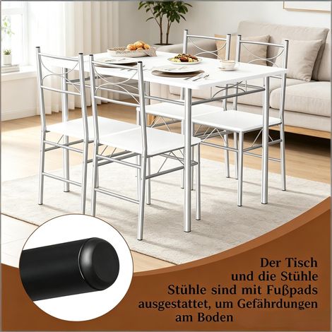 Table de Salle à Manger Moderne avec Chaises, Ensemble Mobilier de Salon à Manger, Set de Table Bistrot pour Balcon ou Cuisine (Table + Chaises uniquement) (1/4)