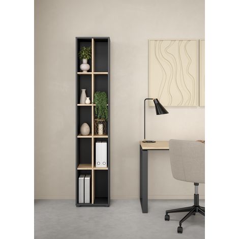 LIBRERIA MOD. SIGN CM 40.8X34.3 H. 204.7 JACKSON HICHORY E GRIGIO OPACO (1/5)