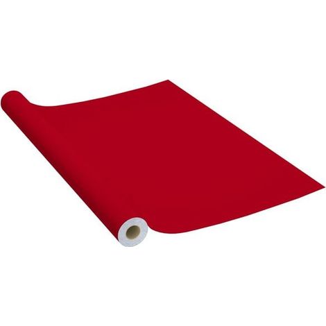 Film adhésif pour meubles, rouge, 500 x 90 cm, en PVC (1/5)