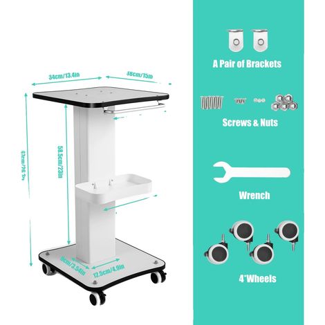 Salonwagen, Ergonomischer Griff, Robuste Konstruktion, WEISS (1/2)