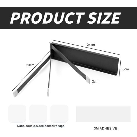 Seche Serviette Salle De Bain Aucun Perçage n'est Nécessaireporte-Serviettes Mural à Trois Bras avec Trois Barres Pivotantes à 180°Convient à La Cuisine Et à La Salle De Bains (Gris Gunmetal) (1/4)
