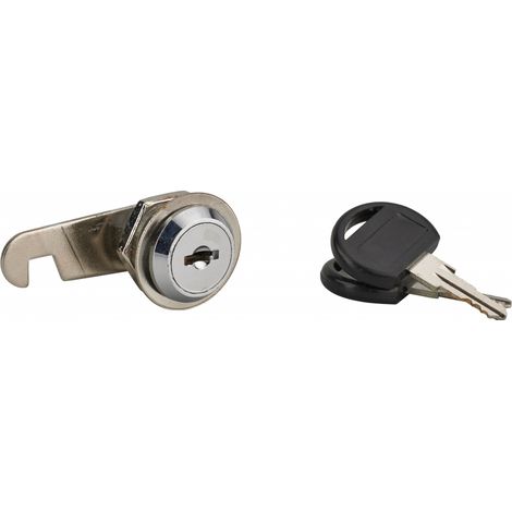 Batteuse avec came pour boîte aux lettres, nickel, longueur 18mm, 2 clés