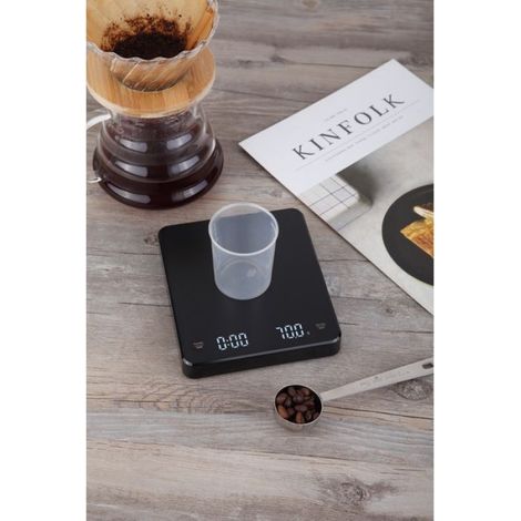 Balance à café rechargeable avec minuterie 3 kg / 0,1 g Le noir (1/5)