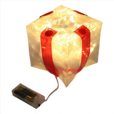 Beleuchtete Weihnachtsgeschenkbox mit Schleife - Dekoration A (1/5)