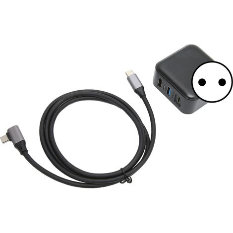 Station d'accueil HDMI 3-en-1 4K avec port USB 3.0 pour Switch OLED, smartphone, adaptateur chargeur TV, prise UE 100-240V (1/5)