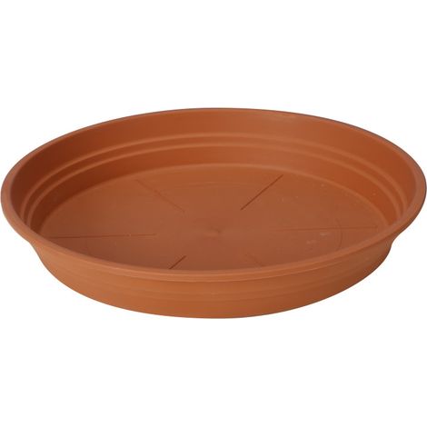 Soucoupe Ronde D24cm - H3,6cm - Couleur terre cuite - Fabrication Française - Livraison gratuite (1/2)