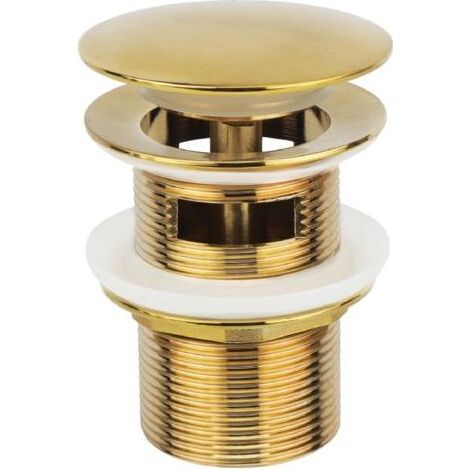 Bonde de baignoire îlot, bonde escamotable pour baignoire îlot, compatible avec la plupart des baignoires îlot, kit d'installation (or brossé) (1/5)