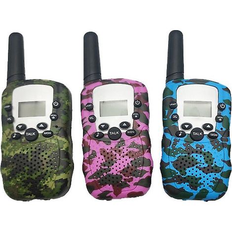 talkie-walkie Camouflage Trois Pices Pour Enfants Avec Lampe Torche Lcd Rtroclaire, Porte De 3 Km, Adapte Aux Activits Extrieures Intrieures Des E (1/5)