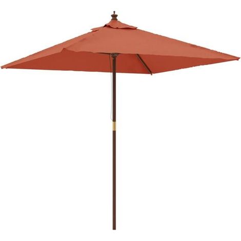 Parasol de jardin avec mât en terre cuite, dimensions : 198 x 198 x 231 cm (1/5)